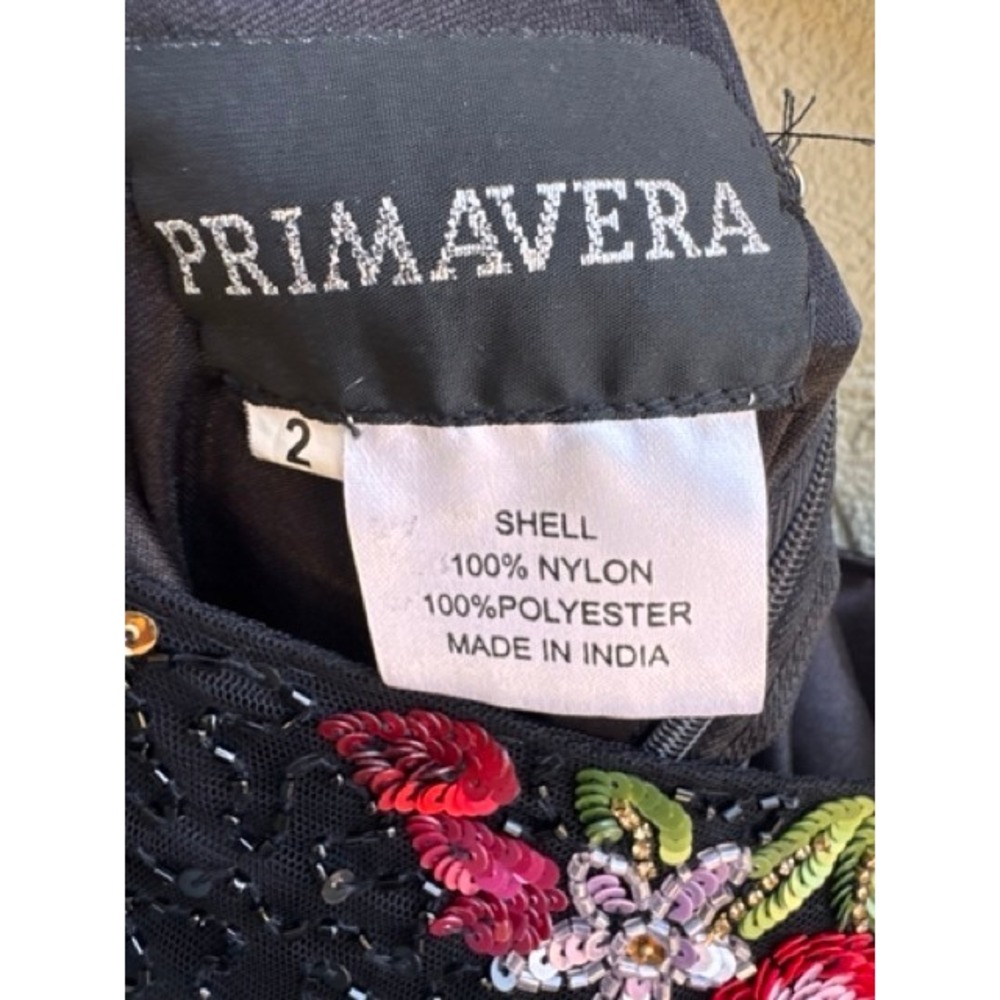 Primavera Couture NEW Black Floral Sequin Beaded Mini Dress SZ 2 Formal Glam - Picture 6 of 11